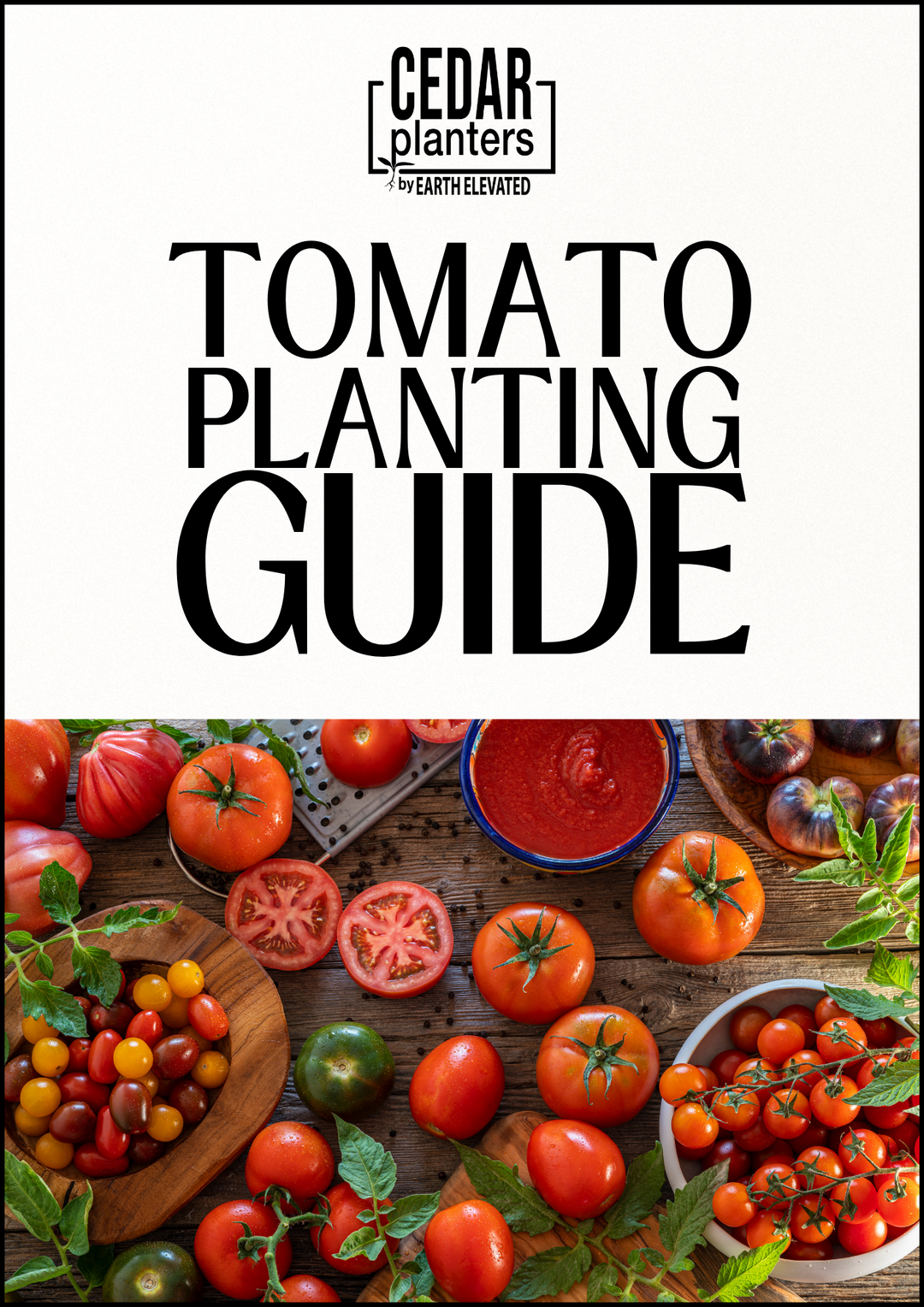 E-book: Tomato planting guide – rectangular cedar planter box for outdoor and garden use